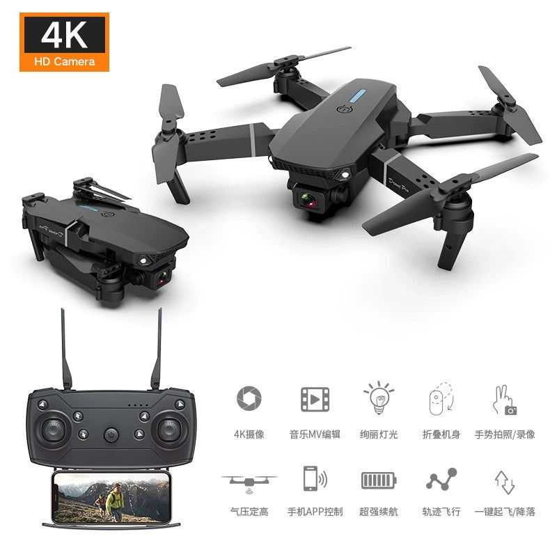 ✈️ Falcon View (4k-1080P-HD Drone with WIFI FPV, Altitude hold, Headless Mode & Visual Positioning)